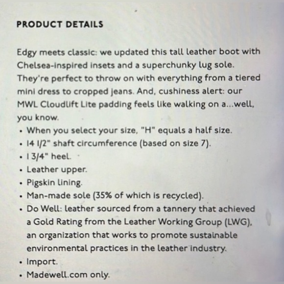 Madewell The Poppy tall lugsole boot - Picture 8 of 10